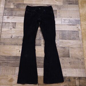 True Religion jeans Joey low rise flare corduroy women's 27 black P237